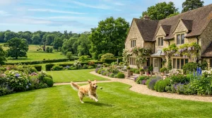 Een luxe vrijstaand cottage op een uitgestrekt landgoed in Surrey, de ideale locatie voor een inwonende huisdierverzorger.